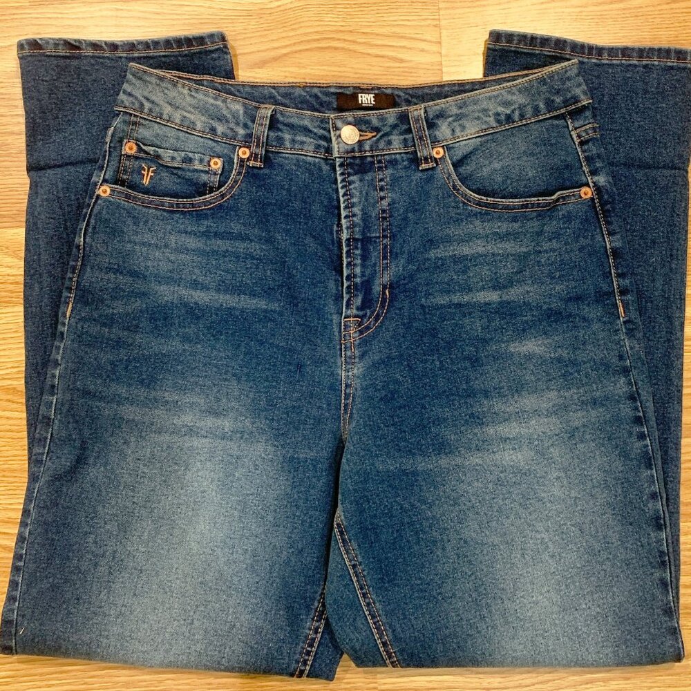 Frye Straight Leg Jeans Women’s Size 8/29 High Rise Medium Wash Stretch Denim